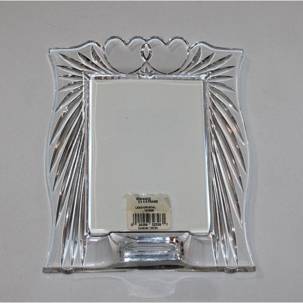 Marquis by Waterford 3.5x5 lead crystal photo frame romance double heart‎ 107826